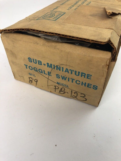 CUTLER HAMMER J-B-T SUB-MINIATURE TOGGLE SWITCH PB-123 (LOT OF 89)