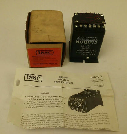 ISSC 1013-1-D-5-B TIME CONTROL RELAY TYPE 5, RANGE .06-1, INPUT 115V 50/60HZ