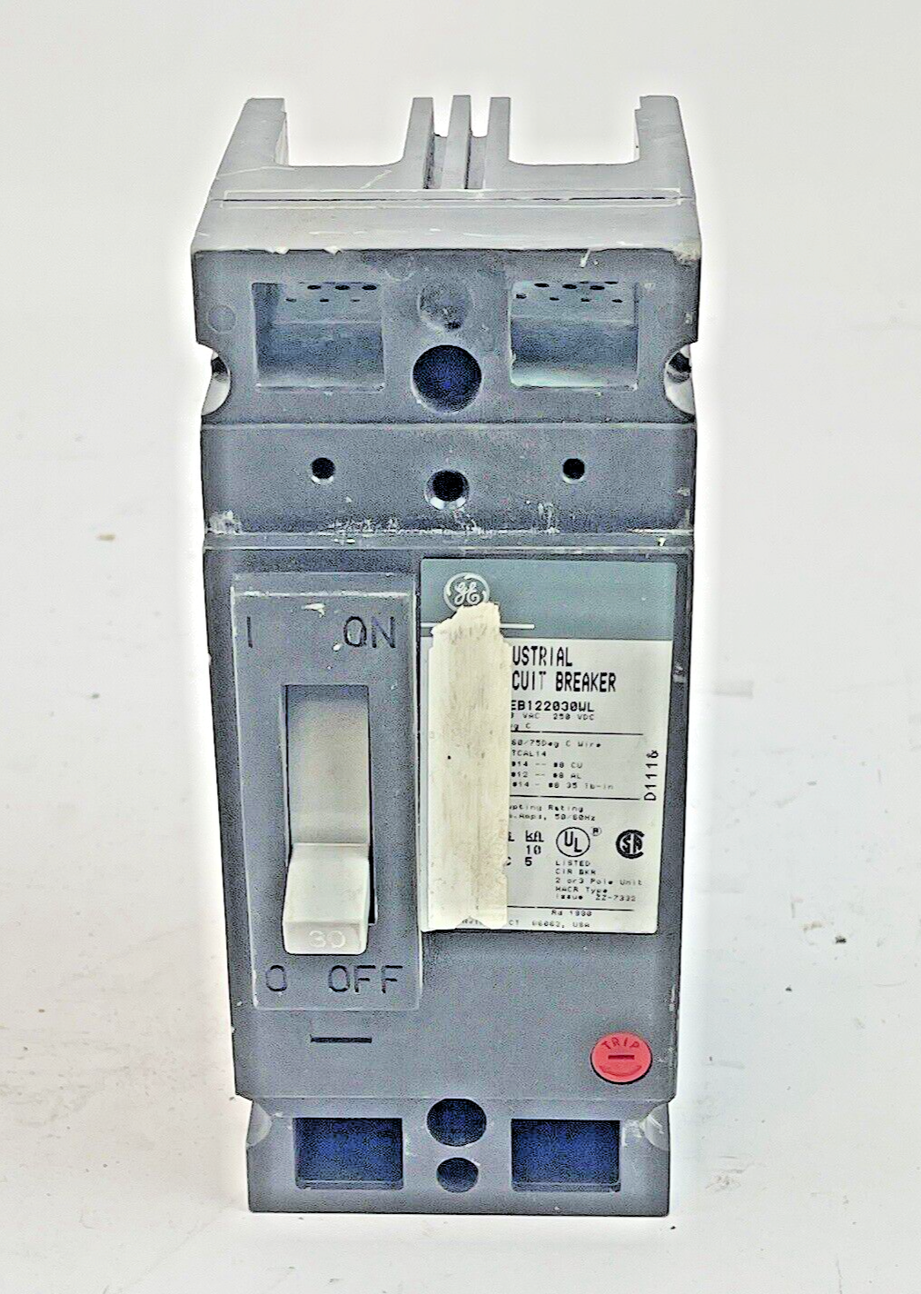 GE - TEB122030WL - CIRCUIT BREAKER -  240 VAC, 30 A, 2 POLE