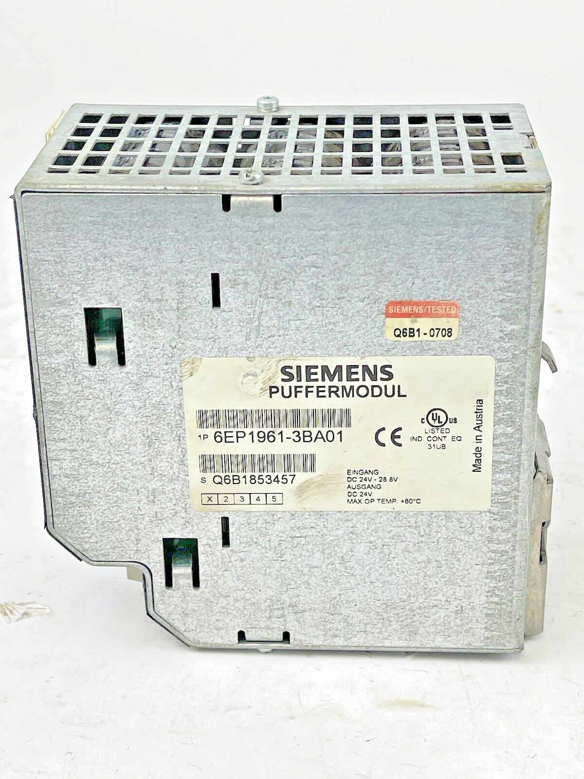 SIEMENS - 6EP1 961-33BA01 - SITOP BUFFER MODULE - 100 MS-10 S, 24V DC OUTPUT