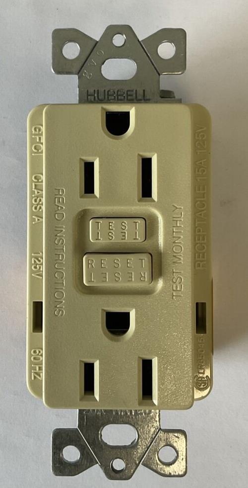 HUBBELL GFR5252IA DUPLEX RECEPTACLE 15A 125V 2POLE 3WIRE ***LOTOF2***