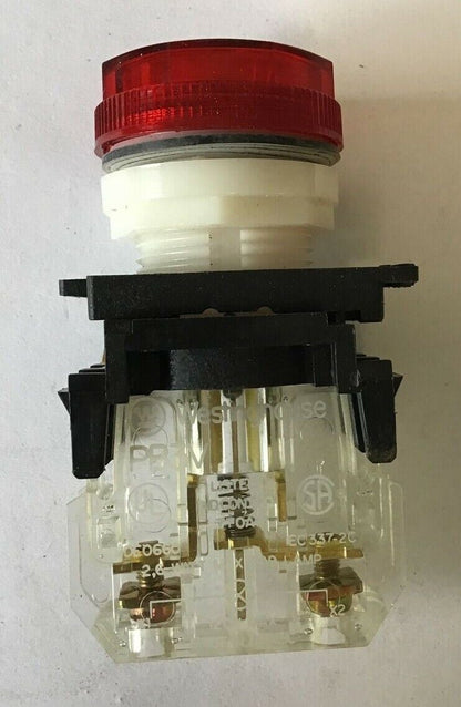 WESTINGHOUSE PB3HHRV7 INDICATING LIGHT 22.5MM MINI OIL-TITE RED LENS 120V