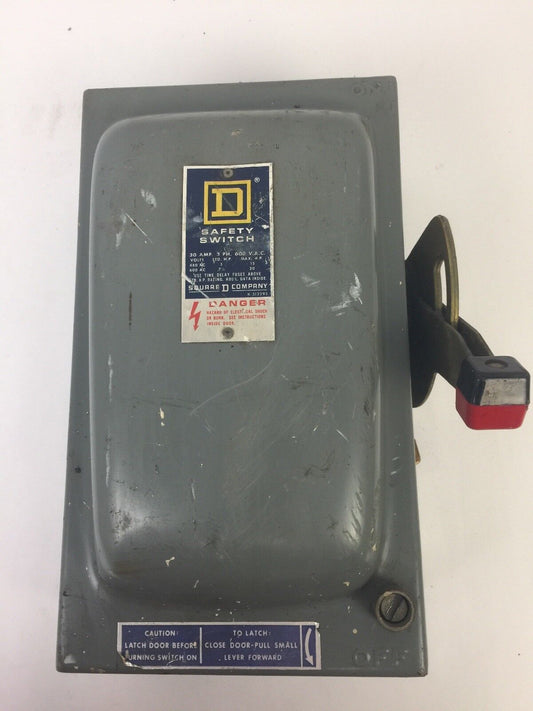 SQUARE D ~ H361AWK~ Heavy Duty Safety Switch 600VAC 30A 20HP 3PH FUSIBLE