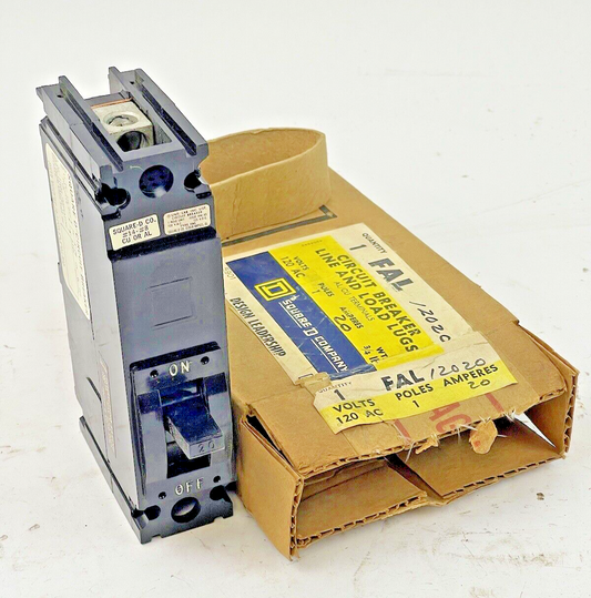SQUARE D - FAL 12020 - CIRCUIT BREAKER LINE & LOAD LUGS - 20A/1 POLE/120 VAC-NEW