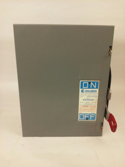CHALLENGER HD362NF, H.D. SAFETY SWITCH, TYPE 1 INDOOR, 60A, 600V, 3 PHASE, NEW