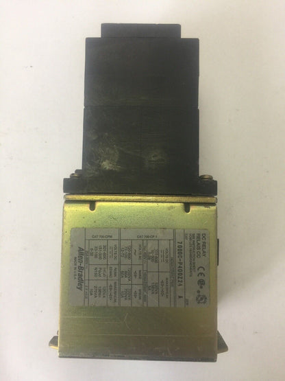 ALLEN BRADLEY 700DC-P400Z24 DC RELAY SER A 600 V PD714 COIL 24VDC BULLETIN 700DC