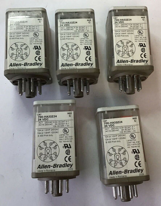 ALLEN BRADLEY 700-HA32Z24 RELAY 24VDC SER.C 240VAC 10A***LOTOF5***