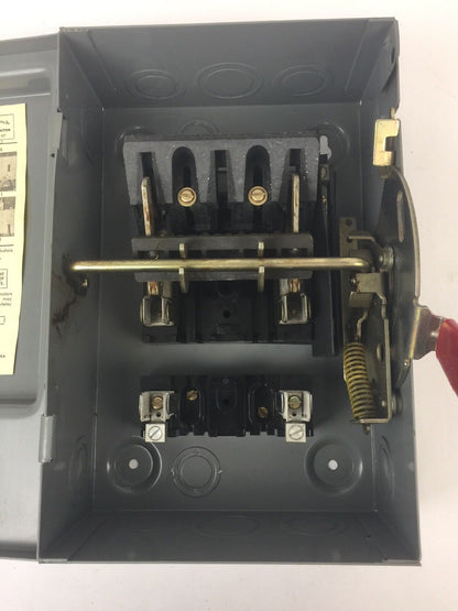 WESTINGHOUSE HF322N HEAVY DUTY FUSIBLE SAFETY SWITCH 60A 240VAC 250VDC