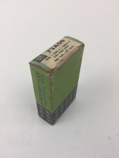 ALLEN BRADLEY 72A06 COIL 220V 60CY SIZE 2 SERIES K 2-3-4 POLE ONLY