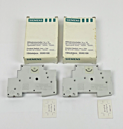 SIEMENS *LOT OF 2* - 5SX9100 -AUXILIARY CONTACT BLOCK -MINIATURE CIRCUIT BREAKER