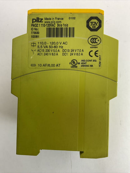 PILZ PNOZ 1 110-120VAC 3n/o 1n/c SAFETY RELAY