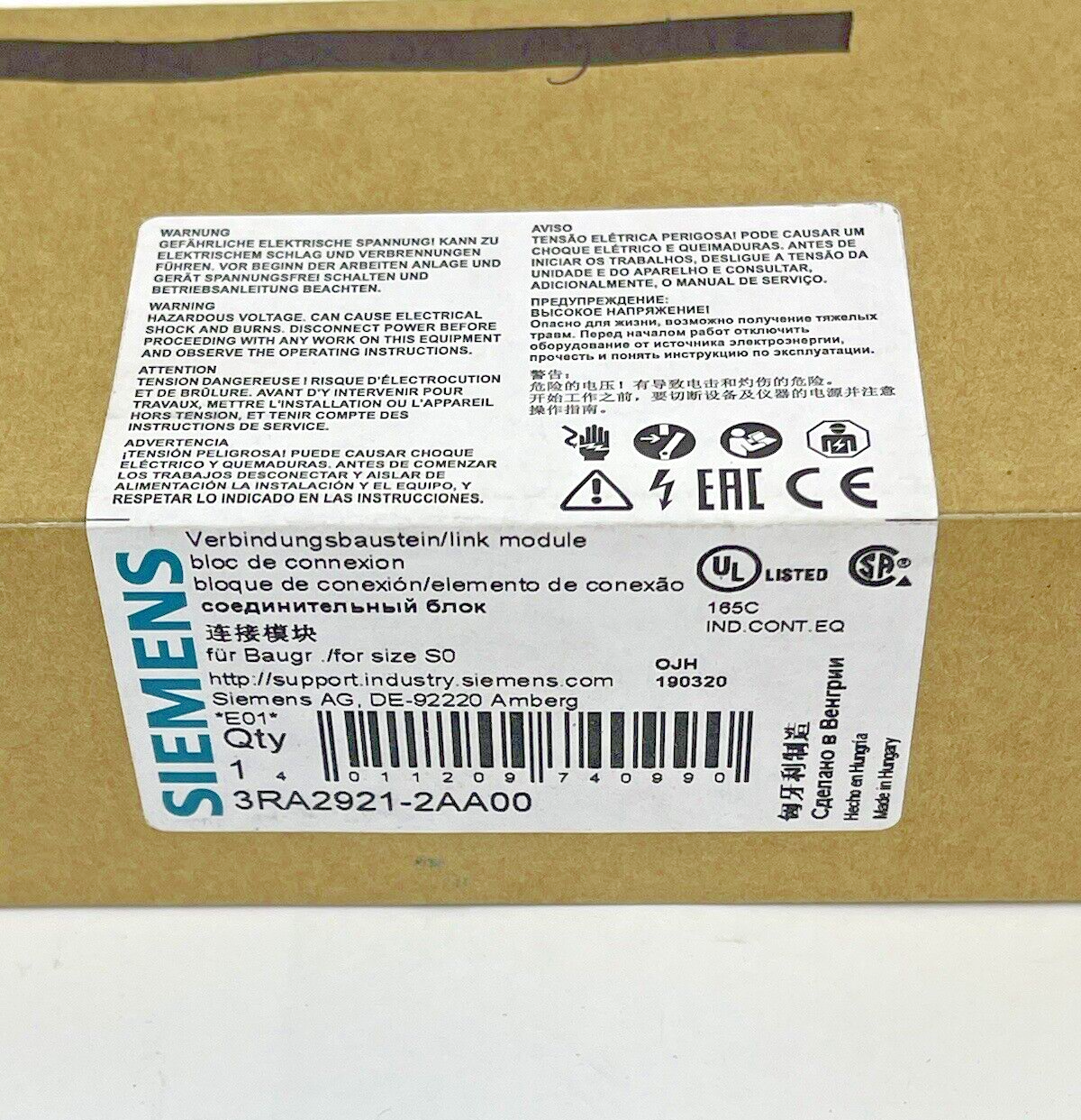 SIEMENS - 3RA2921-2AA00 - CONNECTION BLOCK - LINK MODULE