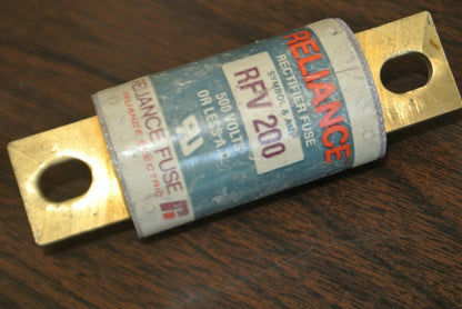 RELIANCE RFV200 SEMICONDUCTOR / RECTIFIER FUSE / 200A / 500VAC / NEW SURPLUS