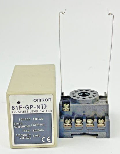 OMRON - 61F-GP-N (D) FLOATLESS LEVEL SWITCH & OMRON - PF113A RELAY SOCKET BASE