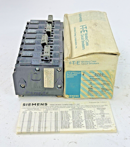 ITE / SIEMENS *BOX OF 4* - D260 - CIRCUIT BREAKERS-60A/2POLE/240VAC/TYPE QD/NEW