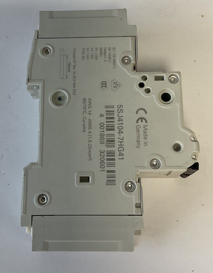 SIEMENS 5SJ4101-7HG41 CIRCUIT BREAKER 4A AUXILIARY CIRCUIT SWITCH