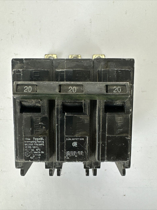SIEMENS B320 CIRCUIT BREAKER 240VAC 20AMP 3POLE TYPE BL