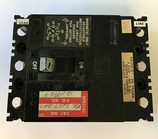 SQUARE D FHL3600712MS CIRCUIT BREAKER 7A 3POLE 600VAC
