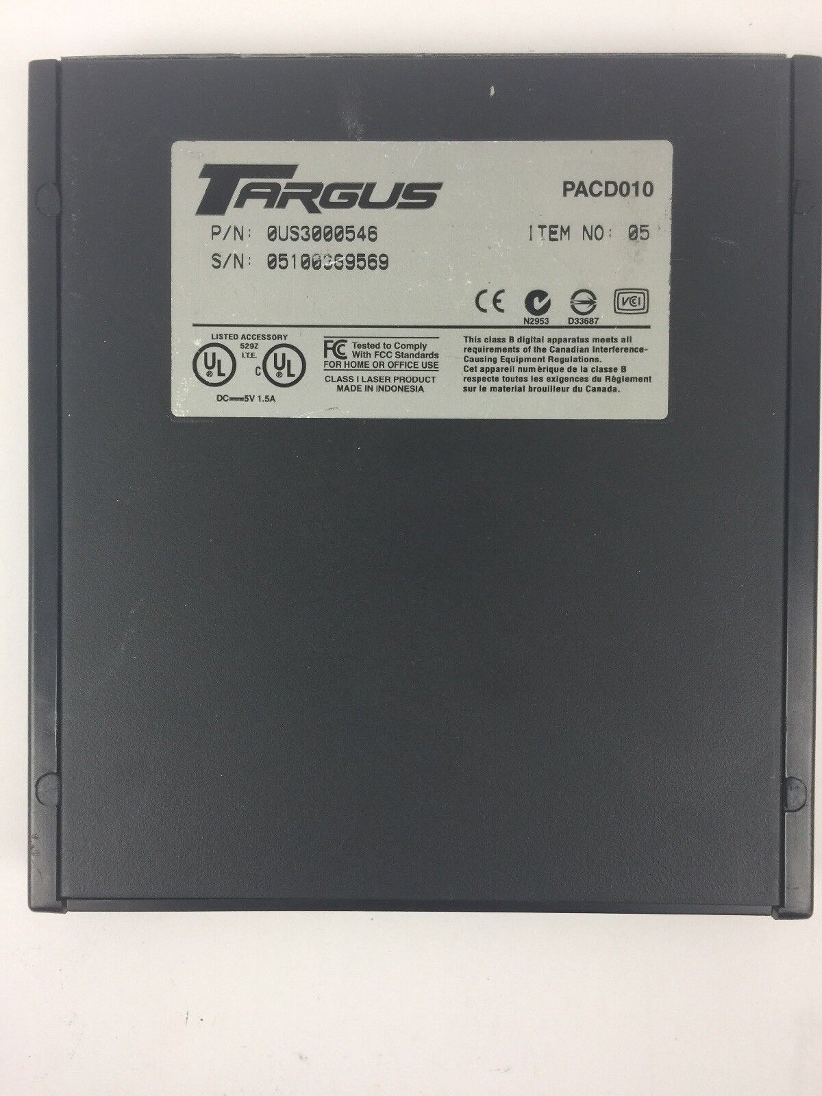 TARGUS PACD010 COMPACT DISC ROM