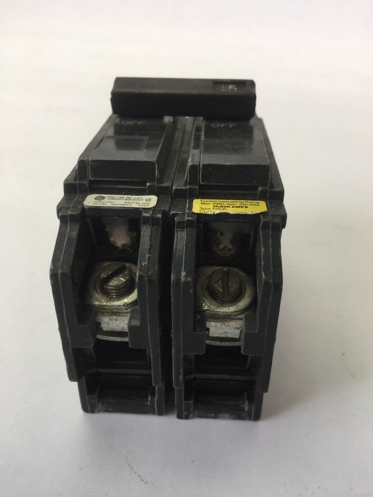 GE THQC22015 CIRCUIT BREAKER 15AMP 240VAC 2 POLE