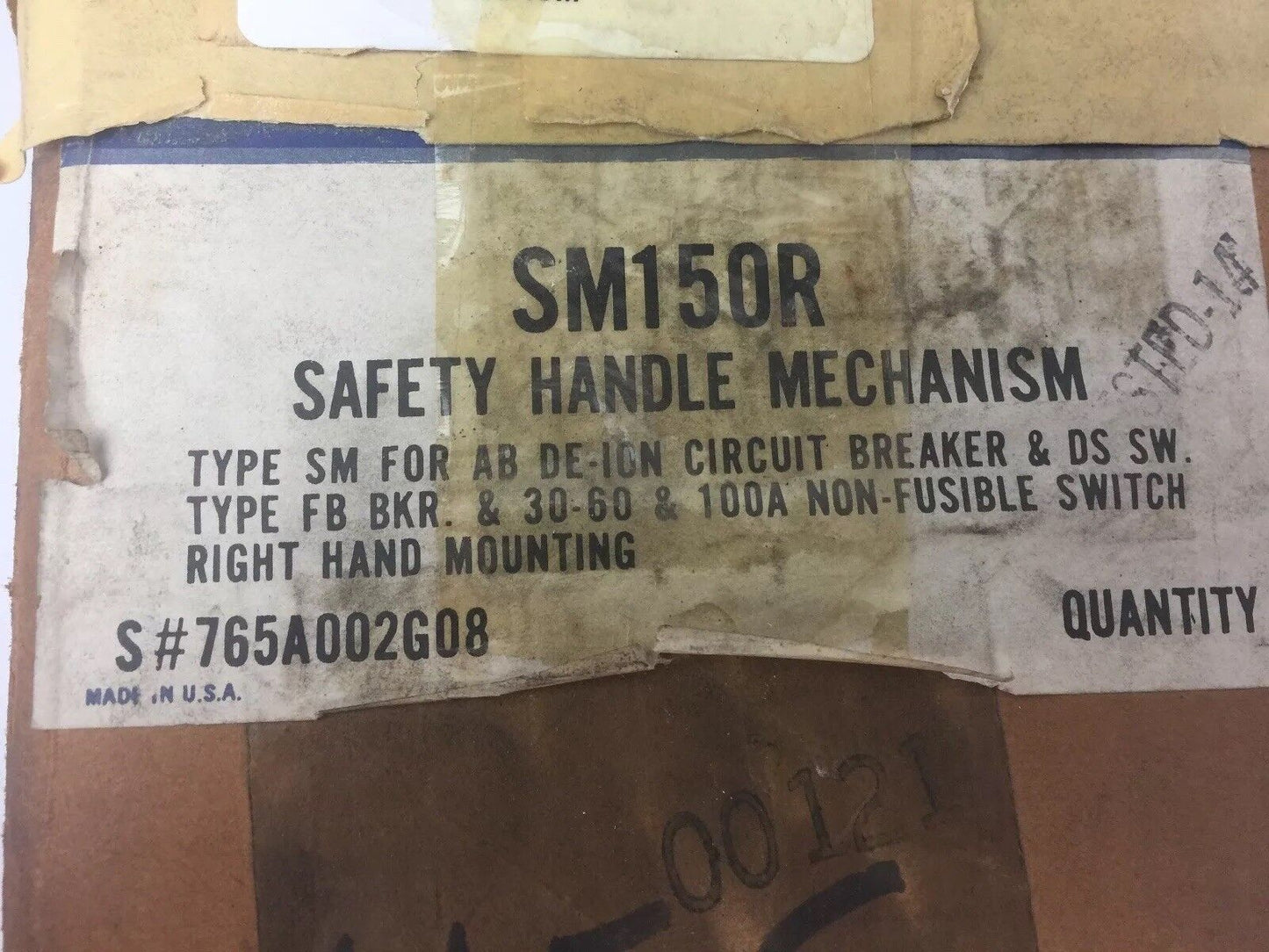 WESTINGHOUSE SM150R SAFETY HANDLE MECHANISM