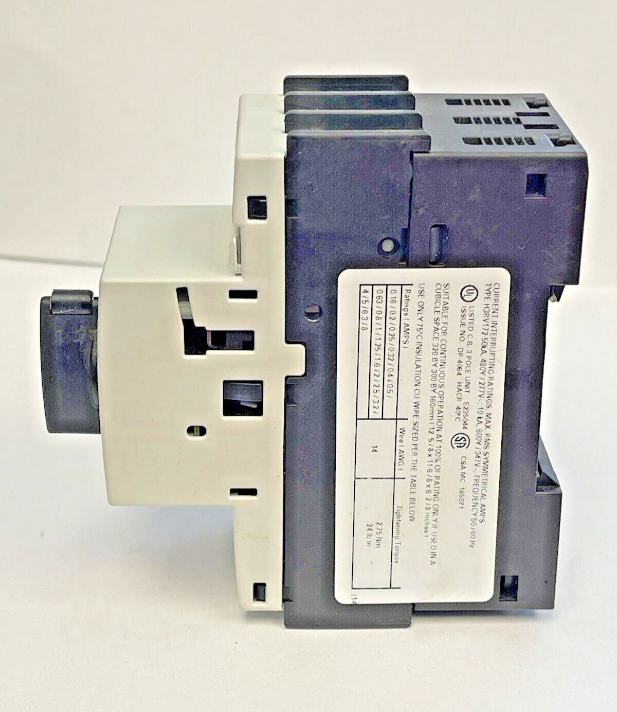 SIEMENS - 3RV1721-1DD10 - CIRCUIT BREAKER / PLANT PROTECTOR