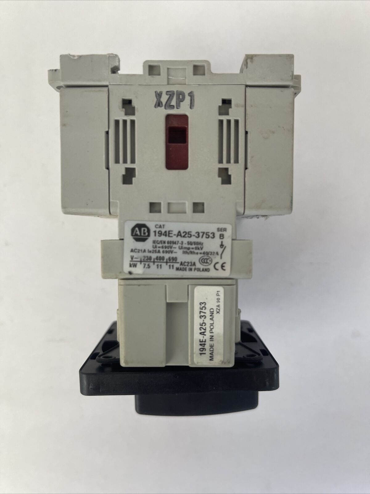 ALLEN BRADLEY 194-A25-3753 DISCONNECT SWITCH 25A 600VAC SER B 10HP