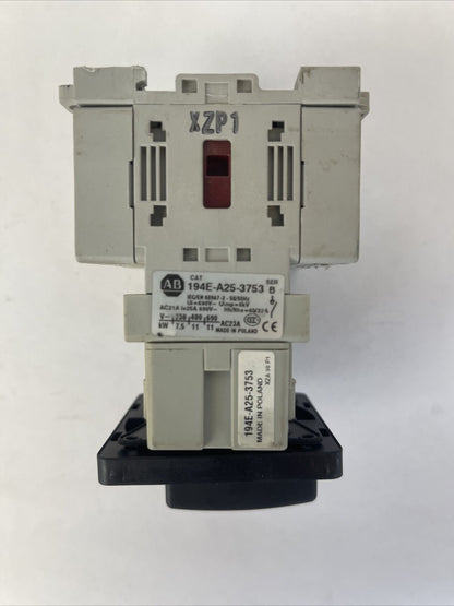 ALLEN BRADLEY 194-A25-3753 DISCONNECT SWITCH 25A 600VAC SER B 10HP