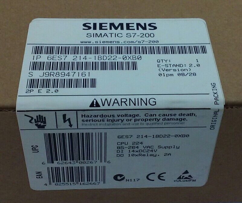 SIEMENS 6ES7-214-1BD22-0XB0 (Surplus New In factory packaging)