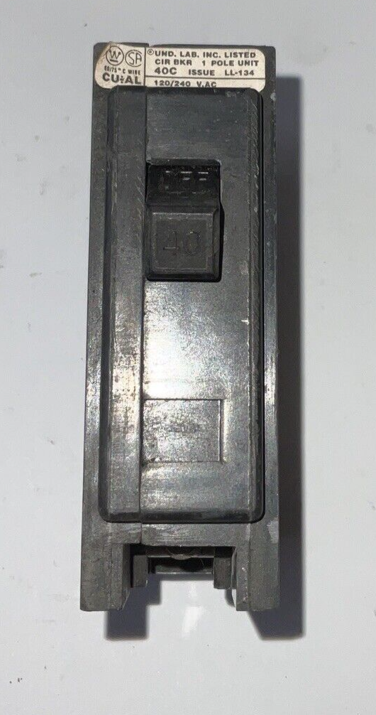 WESTINGHOUSE QBHW1040 CIRCUIT BREAKER 120/240VAC 40A 1POLE