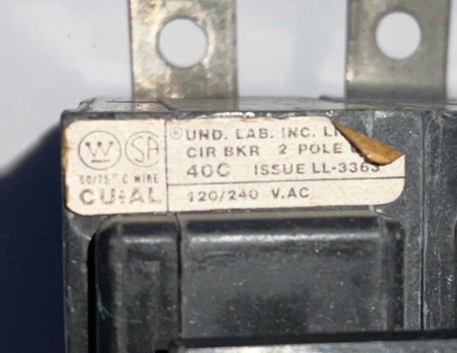 WESTINGHOUSE QBHW2050TM CIRCUIT BREAKER 120/240VAC 50A 2POLE