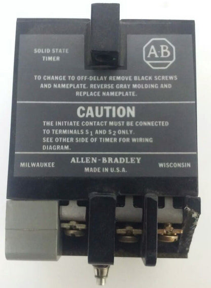 ALLEN BRADLEY 852S-NSB SER.F SOLID STATE TIMER, 0.5-30 SECONDS TIME DELAY RANGE