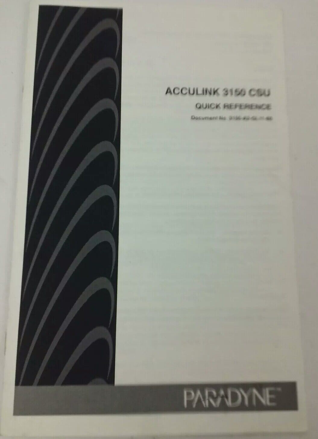 PARADYNE 3150-A2-210-0GB ACCULINK CSU S/A T1 ESF MODEM, 3150-A2-210 GB, 24VAC 1A