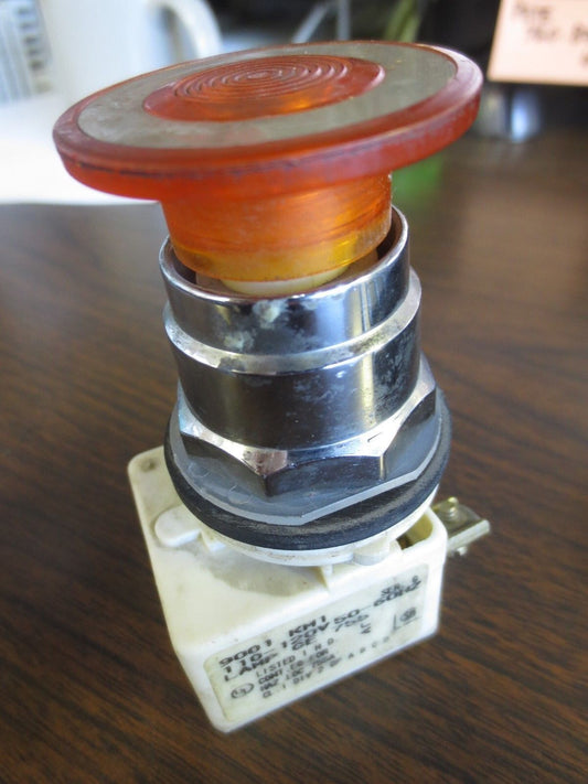 SQUARE D 9001KM1 LIGHT MODULE with MUSHROOM-HEAD PUSHBUTTON, AMBER NO BULB