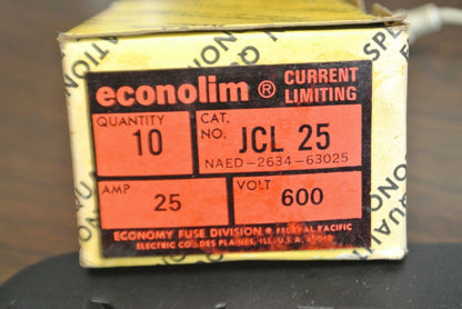 ECONOMY / ECONOLIM JCL25 FUSE / 25A / 600V / NEW SURPLUS / EACH