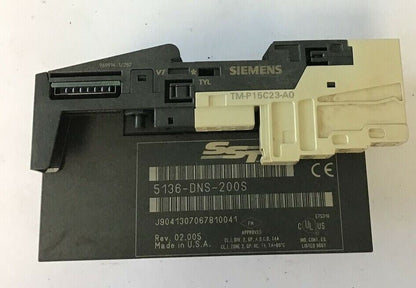 SIEMENS 5136-DNS-200S DEVICENET ADAPTER 24VDC W/TM-P15C23-A0 TERMINAL MODULE