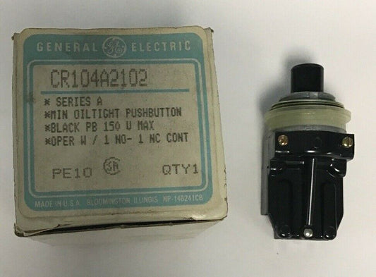 GE CR104A2102 PUSHBUTTON BLACK OILTIGHT 150V