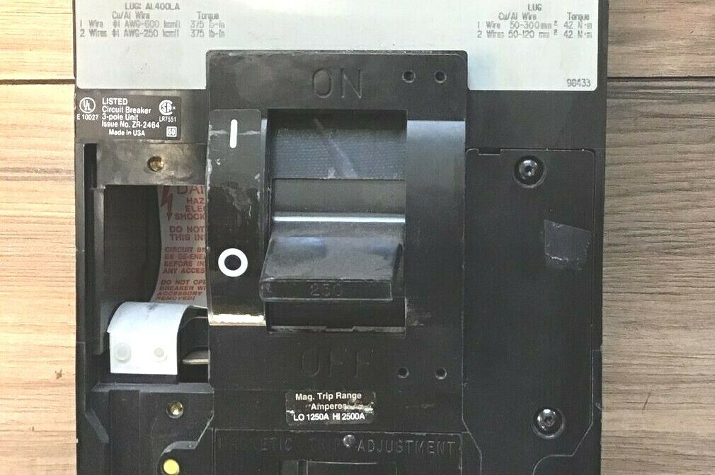 SQUARE D LAL36250MB CIRCUIT BREAKER 250A 600VAC 250VDC SERIES 4 W/O TRIPS