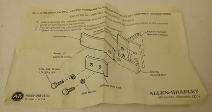 ALLEN BRADLEY 2100-NC2 HARDWARE KIT RENEWAL PARTS, 2100NC2, 2100