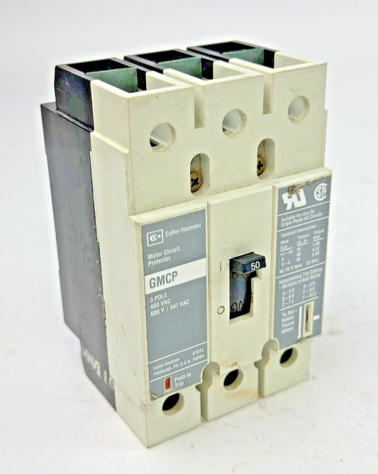 CUTLER-HAMMER - GMCP050K2C - MOTOR CIRCUIT PROTECTOR - 3 POLE/ 600 VAC/50 A