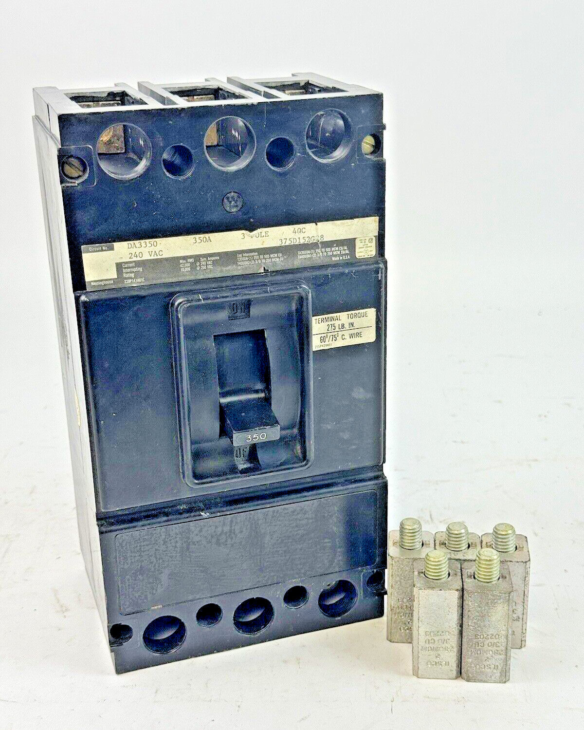 WESTINGHOUSE - DA3350 - MOLDED CASE CIRCUIT BREAKER - 3 POLE/240VAC/350A
