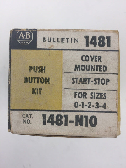 ALLEN BRADLEY 1481-N10 PUSH BUTTON KIT START STOP FOR SIZE 0-1-2-3-4 COVER MOUNT