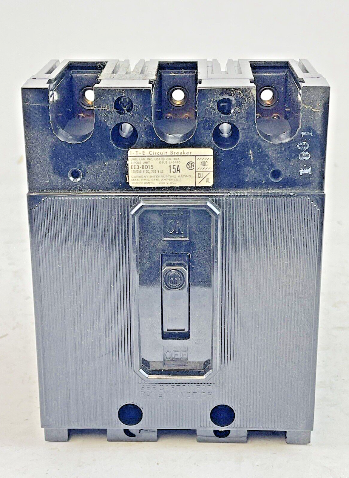 ITE / GOULD - EE3-B015 - CIRCUIT BREAKER - 15 A, 3 POLE, 240 VAC, 250 VDC, E FRM