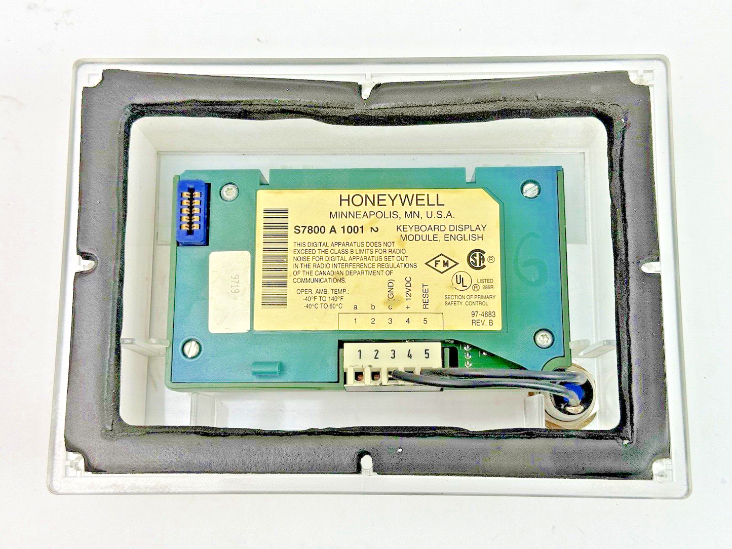 HONEYWELL - S7800 A 1001 REV. B - KEYBOARD DISPLAY MODULE IN CASE-BURNER CONTROL