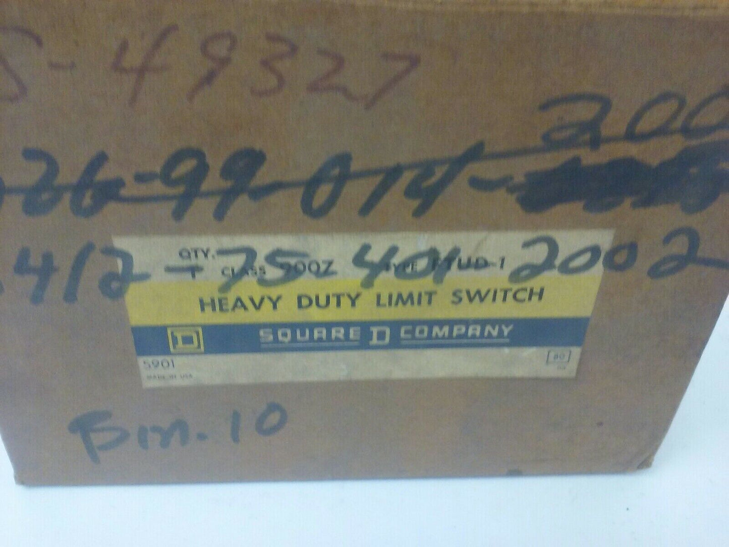 SQUARE D CLASS 9007 TYPE FTUD1 SERIES A 9007-FTUD1 LIMIT SWITCH 600V 15A