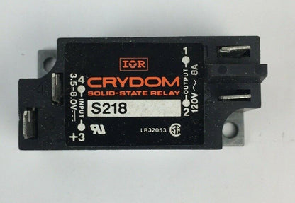 CRYDOM S218 SOLID STATE RELAY INPUT 3.5-8VDC OUTPUT 120VAC 8A