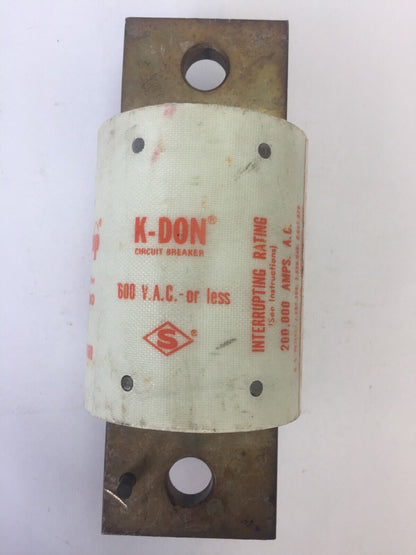 SHAWMUT A4BY1600 AMP-TRAP CURRENT LIMITING FUSE FORM 480 TYPE 55AL 600VAC K-DON
