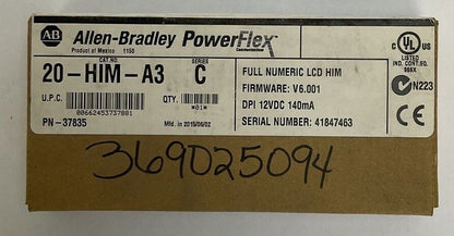 ALLEN BRADLEY 20-HIM-A3 SER C POWER FLEX FULL NUMERIC LCD HIM FIRWARE V6.001