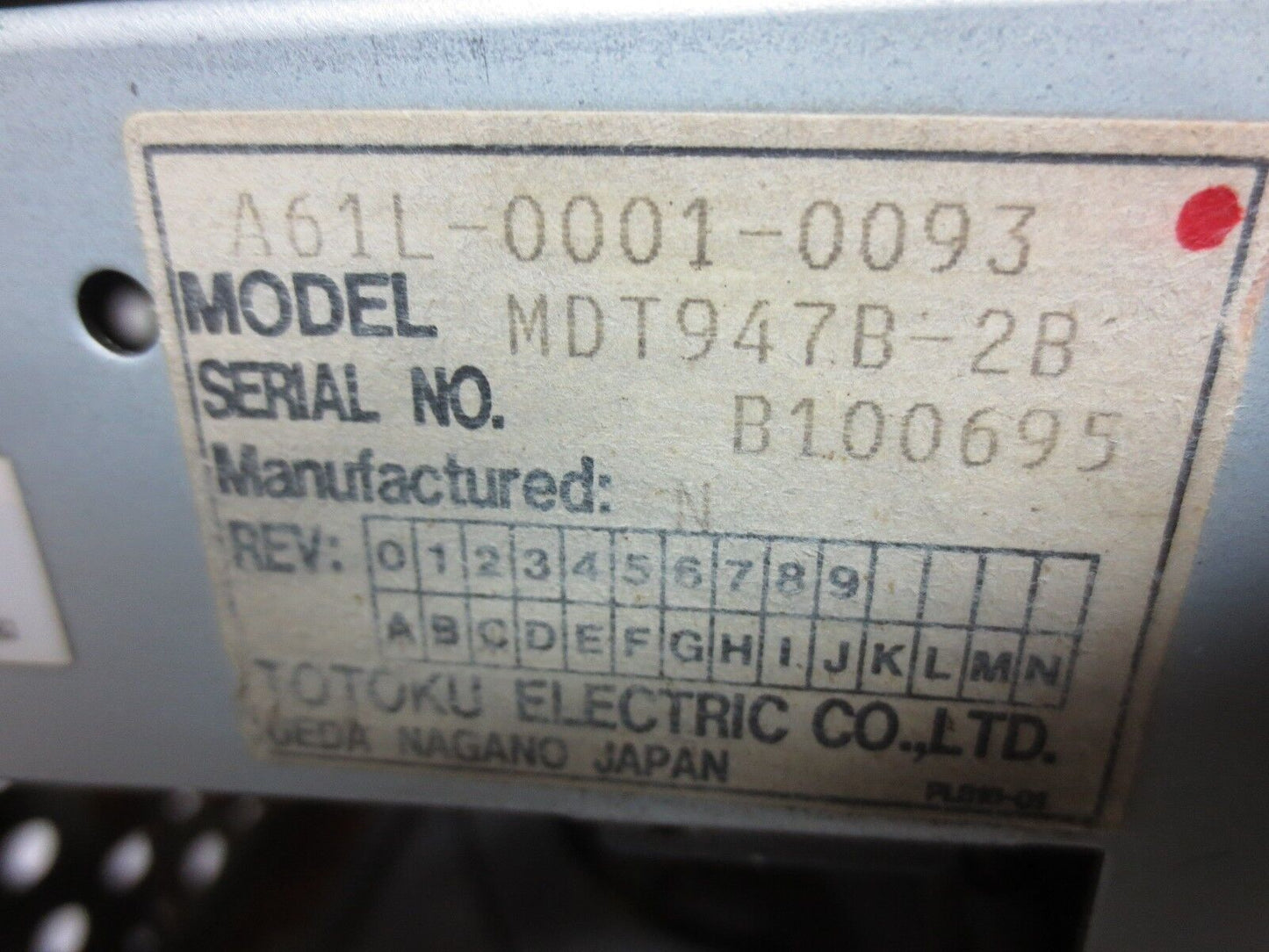 FANUC A02B-0120-C051/MA 9" CRT/MDI UNIT - incl. MDT947B-2B