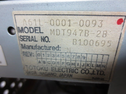 FANUC A02B-0120-C051/MA 9" CRT/MDI UNIT - incl. MDT947B-2B